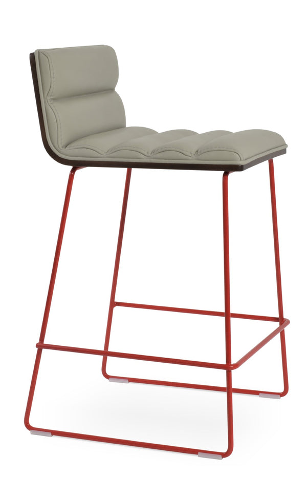 Soho Concept Corona Comfort Barstools & Counterstools - Stylish Leatherette Upholstery & Durable Metal Frames Light Grey,Red Steel Tubular Legs Soho-concept-dining-chair-07546