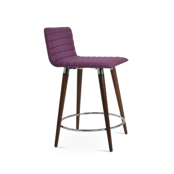 Soho Concept Corona Dr. Barstools & Counterstools - Full Upholstery, Camira Blazer Wool, Walnut & Gold Finish Walnut,Chrome  Soho-concept-dining-chair-10835
