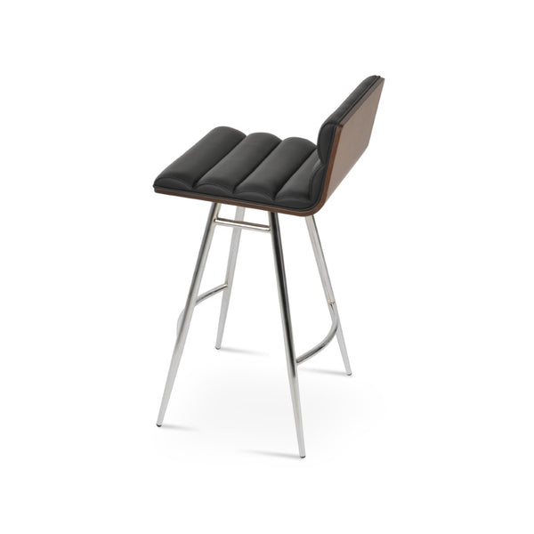 Soho Concept Corona Galata Upholstered Barstools & Counterstools - Stylish Leatherette With 2-year Guarantee! Chrome,Walnut,Black Steel Tubular Legs Soho-concept-dining-chair-07551