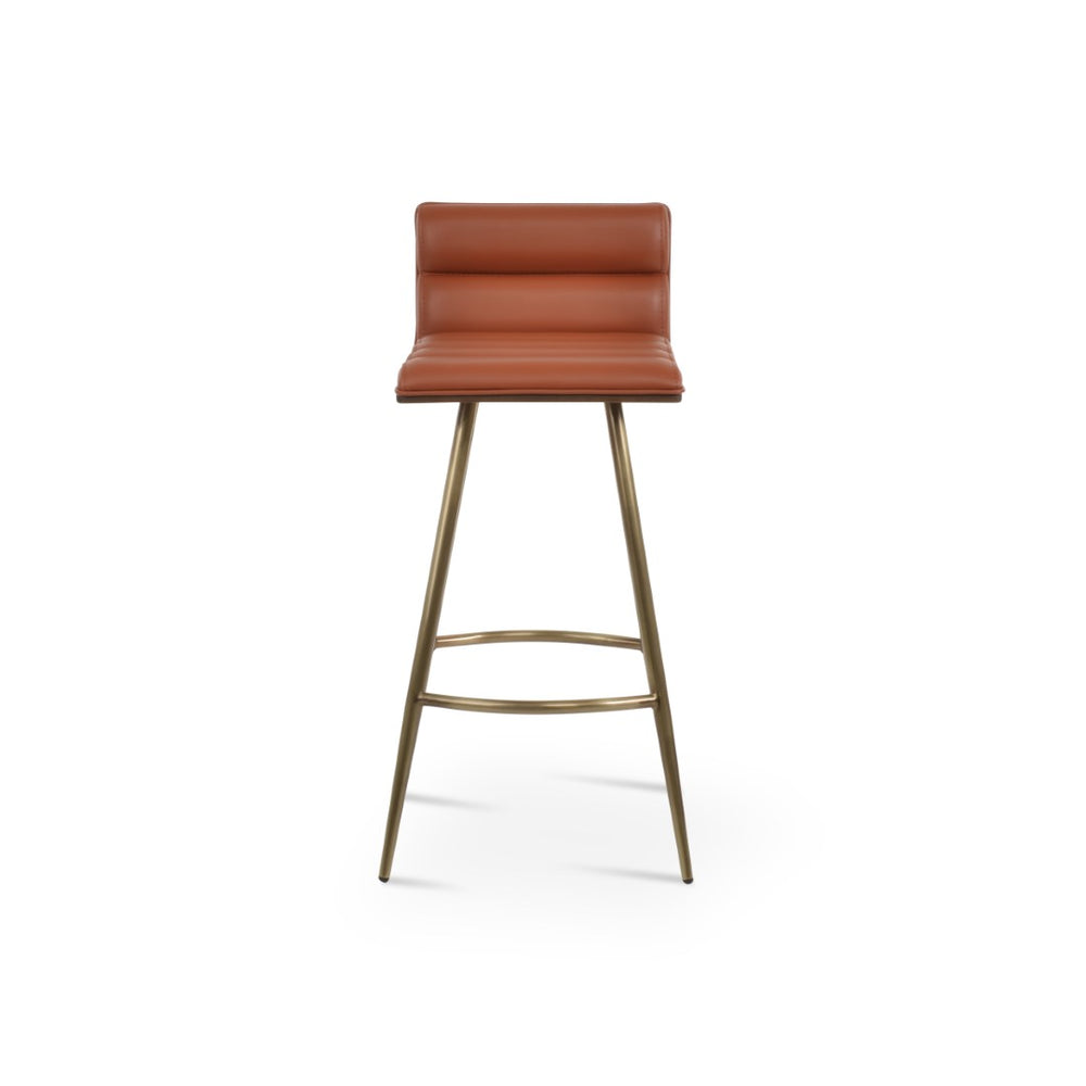 Soho Concept Corona Galata Bar And Counter Stools With Removable Leatherette Cushions, Stylish Metal Frames Black,Walnut Steel Tubular Legs Soho-concept-dining-chair-11088
