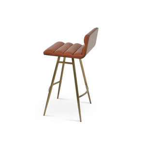 Soho Concept Corona Galata Upholstered Barstools & Counterstools - Stylish Leatherette With 2-year Guarantee! Brass,Walnut Steel Tubular Legs Soho-concept-dining-chair-07552