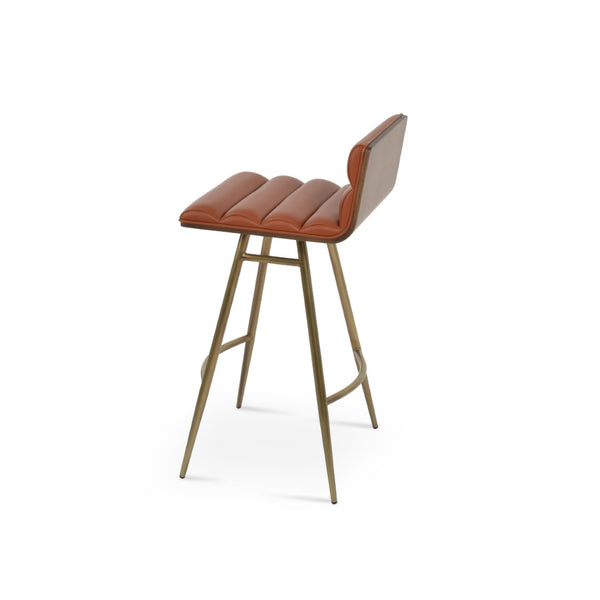 Soho Concept Corona Galata Upholstered Barstools & Counterstools - Stylish Leatherette With 2-year Guarantee! Brass,Walnut Steel Tubular Legs Soho-concept-dining-chair-07552