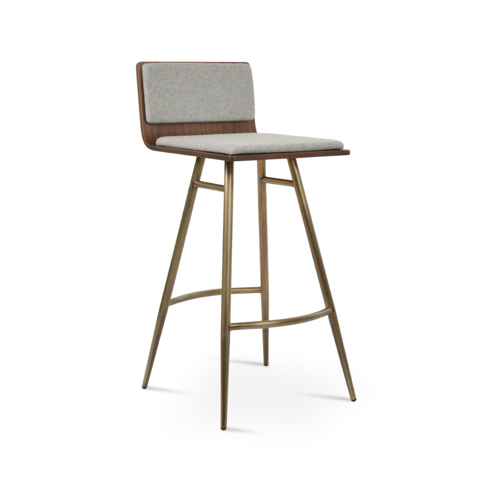 Soho Concept Corona Galata Barstools & Counterstools - Stylish Chrome, Brass, Or Black Legs With Custom Wool Pads Brass,Silver Steel Tubular Legs Soho-concept-dining-chair-07658