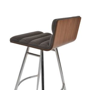 Soho Concept Corona Galata Stylish Bar & Counter Stools With Chrome Legs, Removable Fabric Pads, 10-year Warranty Chrome,Walnut,Grey Steel Tubular Legs Soho-concept-dining-chair-07555