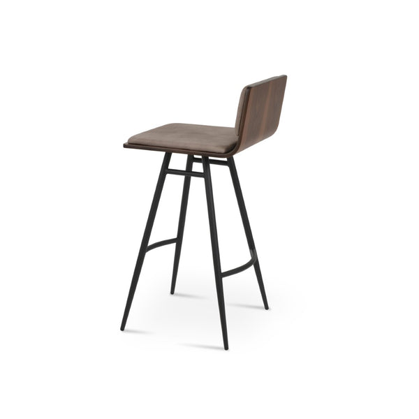 Soho Concept Corona Galata Stylish Bar & Counter Stools With Chrome Legs, Removable Fabric Pads, 10-year Warranty Black,Walnut Steel Tubular Legs Soho-concept-dining-chair-10850