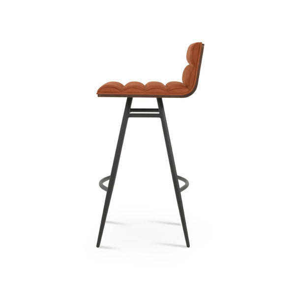 Soho Concept Corona Galata Stylish Bar & Counter Stools With Chrome Legs, Removable Fabric Pads, 10-year Warranty Black,Walnut Steel Tubular Legs Soho-concept-dining-chair-10846