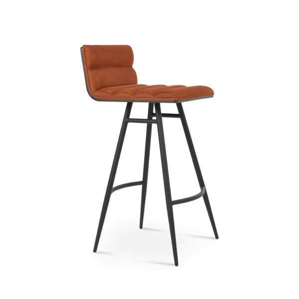Soho Concept Corona Galata Stylish Bar & Counter Stools With Chrome Legs, Removable Fabric Pads, 10-year Warranty Black,Walnut Steel Tubular Legs Soho-concept-dining-chair-07556