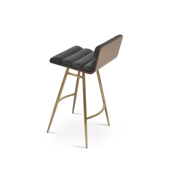 Soho Concept Corona Galata Upholstered Barstools & Counterstools - Stylish Leatherette With 2-year Guarantee! Brass,Walnut,Black Steel Tubular Legs Soho-concept-dining-chair-10838