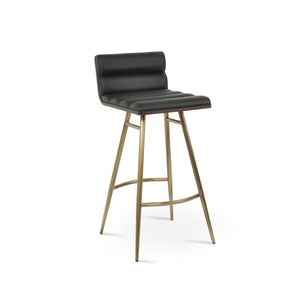 Soho Concept Corona Galata Upholstered Barstools & Counterstools - Stylish Leatherette With 2-year Guarantee! Brass,Walnut,Black Steel Tubular Legs Soho-concept-dining-chair-07550