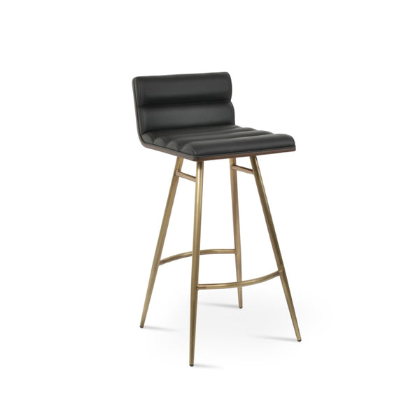 Soho Concept Corona Galata Upholstered Barstools & Counterstools - Stylish Leatherette With 2-year Guarantee! Brass,Walnut,Black Steel Tubular Legs Soho-concept-dining-chair-07550