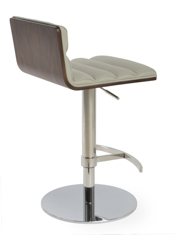 Soho Concept Corona Piston Barstools & Counterstools With Removable Leatherette Pad In Light Grey & Walnut Finish Light Grey,Walnut  Soho-concept-dining-chair-07559