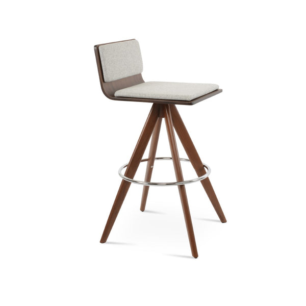 Soho Concept Corona Pyramid Barstools & Counterstools With Removable Camira Wool Pad - 10-year Guarantee! Walnut,Silver  Soho-concept-dining-chair-10870