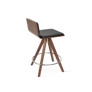 Soho Concept Corona Pyramid Barstools & Counterstools - Stylish Swivel Seats With Removable Pads In Walnut & Black Walnut,Black  Soho-concept-dining-chair-10864