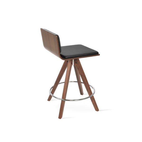 Soho Concept Corona Pyramid Barstools & Counterstools - Stylish Swivel Seats With Removable Pads In Walnut & Black Walnut,Black  Soho-concept-dining-chair-10864