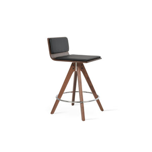 Soho Concept Corona Pyramid Barstools & Counterstools - Stylish Swivel Seats With Removable Pads In Walnut & Black Walnut,Black  Soho-concept-dining-chair-07563