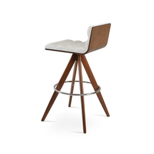 Soho Concept Corona Pyramid Swivel Barstools & Counterstools – Elegant Wood Bases With Soft Leatherette Seats Walnut,White  Soho-concept-dining-chair-10867
