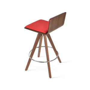 Soho Concept Corona Pyramid Barstools & Counterstools - Stylish Wood Swivel Design, Removable Fabric Pads, 10-year Guarantee Walnut,Red  Soho-concept-dining-chair-10865