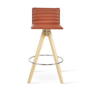 Soho Concept Corona Pyramid Barstools & Counterstools - Stylish Wood Swivel Design, Removable Fabric Pads, 10-year Guarantee Ash,Natural  Soho-concept-dining-chair-10866