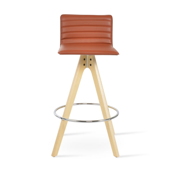 Soho Concept Corona Pyramid Barstools & Counterstools - Stylish Wood Swivel Design, Removable Fabric Pads, 10-year Guarantee Ash,Natural  Soho-concept-dining-chair-10866