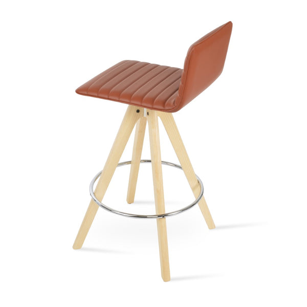 Soho Concept Corona Pyramid Barstools & Counterstools - Stylish Wood Swivel Design, Removable Fabric Pads, 10-year Guarantee Ash,Natural  Soho-concept-dining-chair-07565
