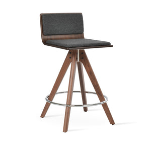 Soho Concept Corona Pyramid Barstools & Counterstools With Removable Camira Wool Pad - 10-year Guarantee! Walnut,Dark Grey  Soho-concept-dining-chair-07566