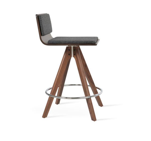 Soho Concept Corona Pyramid Barstools & Counterstools With Removable Camira Wool Pad - 10-year Guarantee! Walnut,Dark Grey  Soho-concept-dining-chair-06619