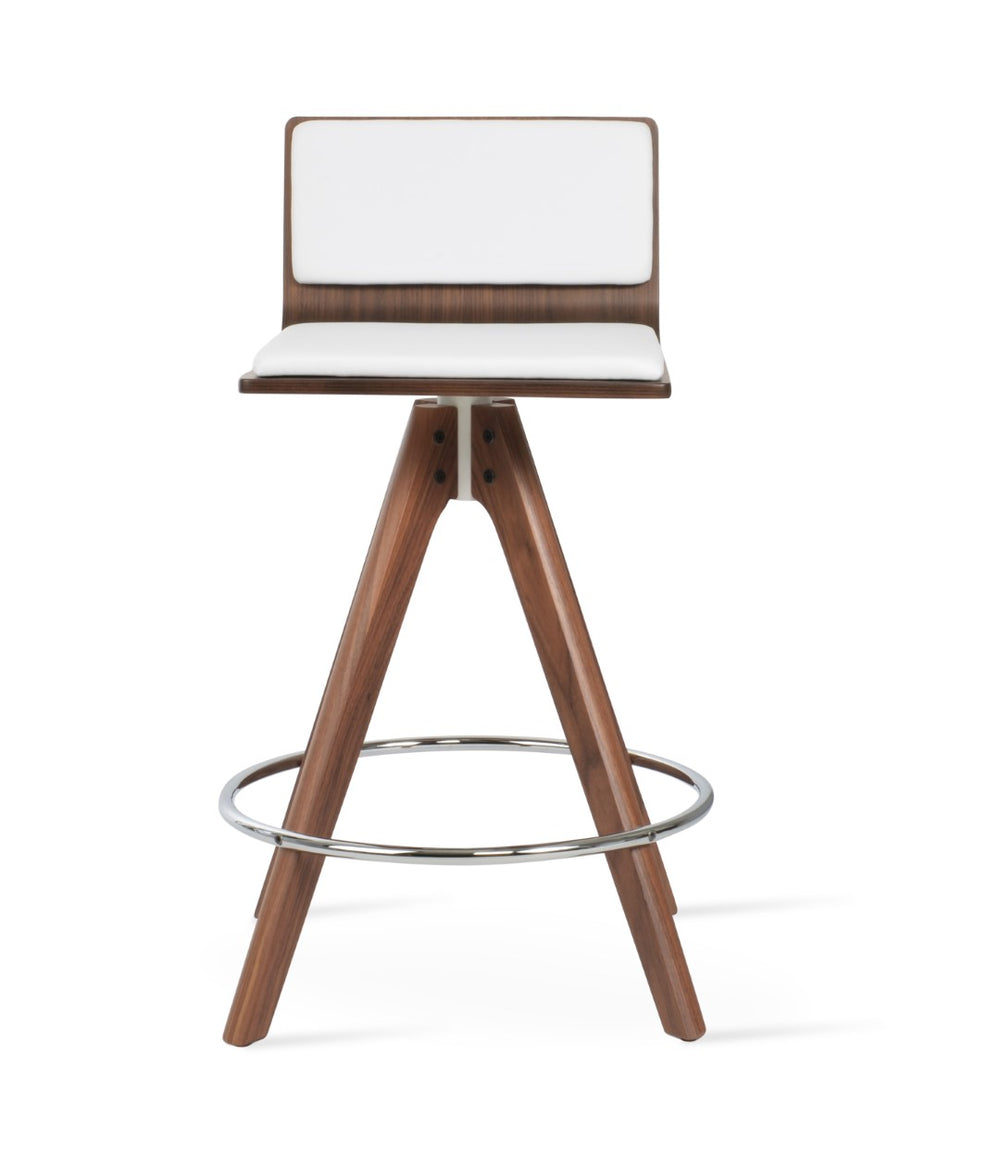 Soho Concept Corona Pyramid Barstools & Counterstools - Stylish Swivel Seats With Removable Pads In Walnut & Black Walnut,White  Soho-concept-dining-chair-10869