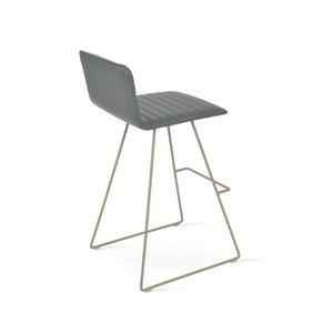 Soho Concept Corona Upholstered Barstools & Counterstools - Soft Leatherette, Stylish Chrome Base, 2-year Warranty Grey  Soho-concept-dining-chair-10876