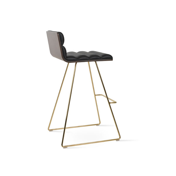 Soho Concept Corona Wire Barstools & Counterstools With Plush Leatherette Upholstery - Stylish Comfort & Durability Gold,Walnut,Black  Soho-concept-dining-chair-10878