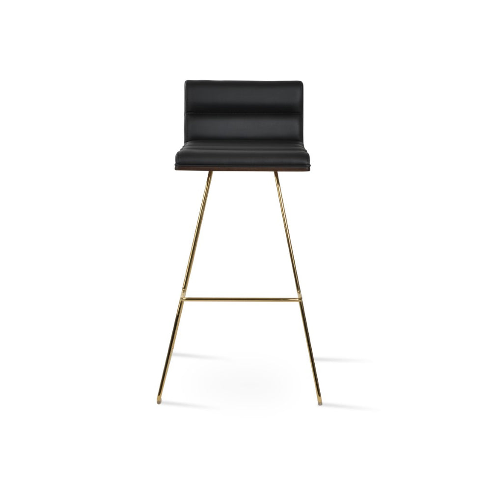 Soho Concept Corona Wire Barstools & Counterstools With Plush Leatherette Upholstery - Stylish Comfort & Durability Walnut,Black  Soho-concept-dining-chair-11188