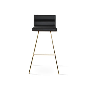 Soho Concept Corona Wire Barstools & Counterstools With Plush Leatherette Upholstery - Stylish Comfort & Durability Gold,Walnut,Black  Soho-concept-dining-chair-07571