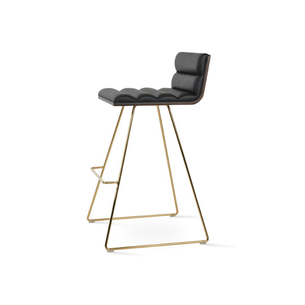 Soho Concept Corona Wire Barstools & Counterstools With Plush Leatherette Upholstery - Stylish Comfort & Durability Gold,Walnut,Black  Soho-concept-dining-chair-06620