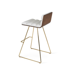 Soho Concept Corona Wire Barstools & Counterstools With Plush Leatherette Upholstery - Stylish Comfort & Durability Gold,Walnut,White  Soho-concept-dining-chair-10879