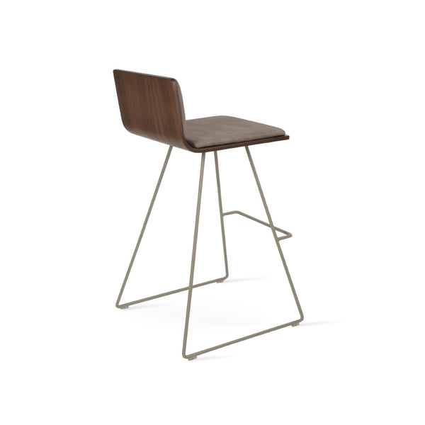 Soho Concept Corona Wire Barstools & Counterstools With Plywood Seat, Removable Camira Fabric Pad, Walnut Finish Walnut  Soho-concept-dining-chair-10880