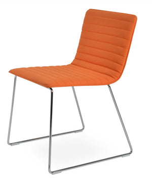 Soho Concept Corona Wire Full Upholstered Dining Chair – Luxurious Boucle, Velvet, Nubuck Fabrics & 10-year Warranty Orange,Chrome  Soho-concept-dining-chair-01812