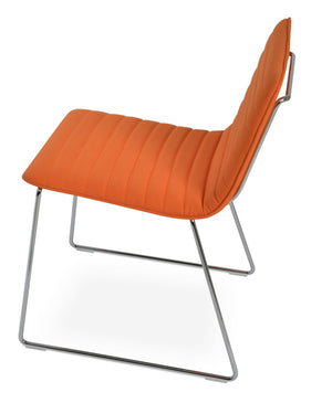 Soho Concept Corona Wire Full Upholstered Dining Chair – Luxurious Boucle, Velvet, Nubuck Fabrics & 10-year Warranty Orange,Chrome  Soho-concept-dining-chair-01812