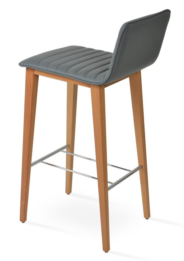 Soho Concept Corona Wood Upholstered Barstools & Counterstools - Premium Leatherette, 2-year Guarantee, Stylish Design Grey,Natural  Soho-concept-dining-chair-07588
