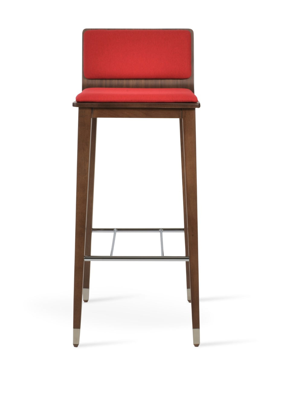 Soho Concept Corona Wood Bar And Counter Stools - Stylish Plywood Seat With Removable Camira Fabric Pads, Durable! Walnut,Chrome,Red  Soho-concept-dining-chair-07586