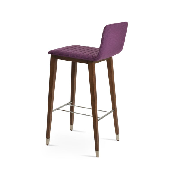 Soho Concept Corona Wood Barstools & Counterstools - Luxurious Camira Blazer Wool, 10-year Guarantee, Walnut Finish Walnut  Soho-concept-dining-chair-07585