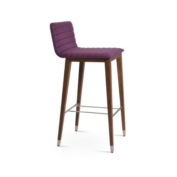 Soho Concept Corona Wood Barstools & Counterstools - Luxurious Camira Blazer Wool, 10-year Guarantee, Walnut Finish Walnut  Soho-concept-dining-chair-06626