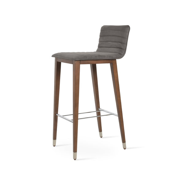 Soho Concept Corona Wood Barstools & Counterstools - Luxurious Upholstery, Solid Wood, 10-year Guarantee, Elegant Design Walnut,Grey  Soho-concept-dining-chair-06624