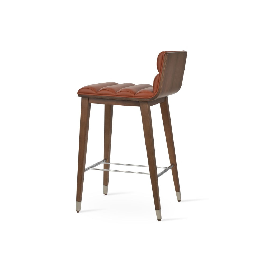 Soho Concept Corona Wood Comfort Barstools & Counterstools - Stylish Upholstered Plywood Seats In Walnut Finish Walnut  Soho-concept-dining-chair-07590