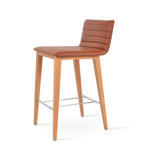 Soho Concept Corona Wood Barstools & Counterstools - Luxurious Camira Blazer Wool, 10-year Guarantee, Walnut Finish Natural  Soho-concept-dining-chair-10899