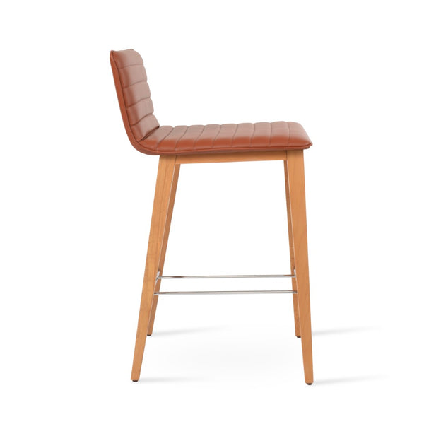 Soho Concept Corona Wood Barstools & Counterstools - Luxurious Camira Blazer Wool, 10-year Guarantee, Walnut Finish Natural  Soho-concept-dining-chair-07589