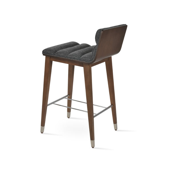 Soho Concept Corona Wood Comfort Barstools & Counterstools - Stylish Wool Upholstery, 10-year Guarantee, Walnut Finish Walnut,Dark Grey  Soho-concept-dining-chair-10890