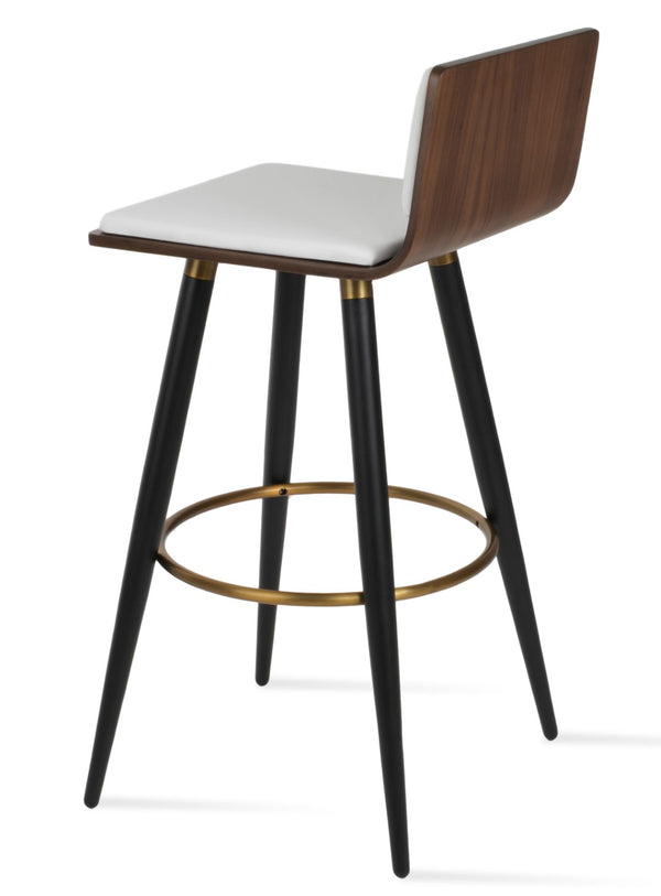 Soho Concept Corona Ana Barstools & Counterstools - Stylish Plywood Seats With Removable Leatherette Pads, Walnut Finish Black,Brass,Walnut,White  Soho-concept-dining-chair-10797