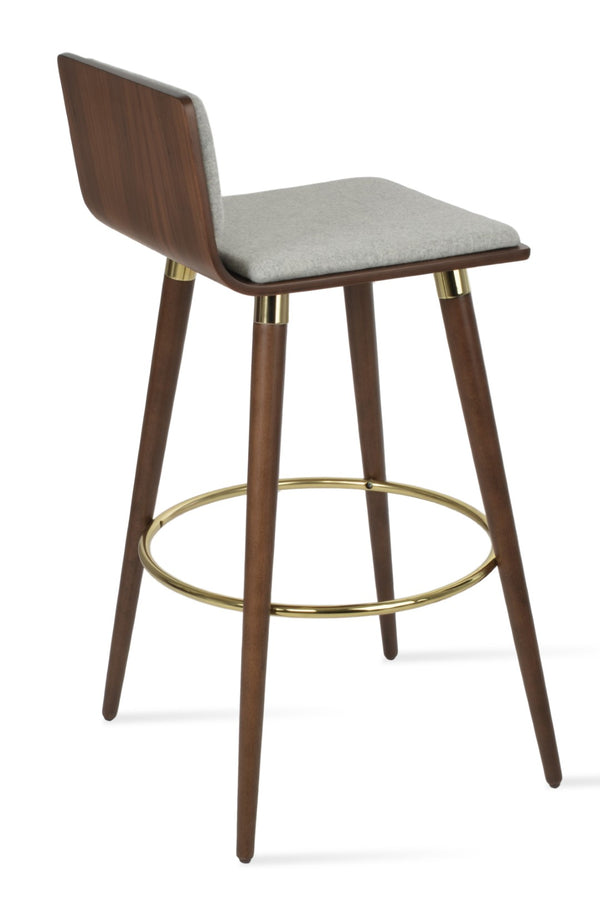 Soho Concept Corona Dr. Wood Barstools & Counterstools With Removable Camira Blazer Wool Pads - 10-year Guarantee! Walnut,Gold,Silver  Soho-concept-dining-chair-07532