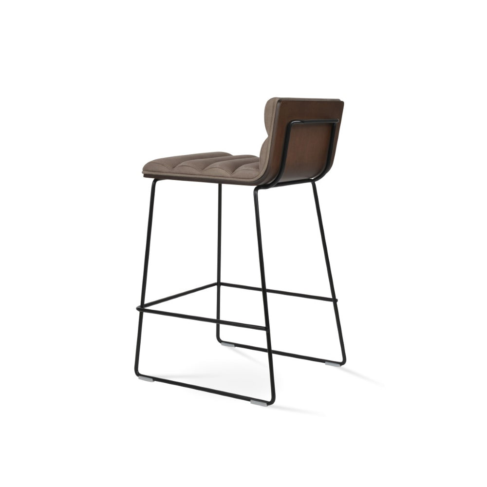 Soho Concept Corona Wire Comfort Barstools & Counterstools | Plush Camira Fabrics, 10-year Guarantee, Modern Design Walnut  Soho-concept-dining-chair-10804