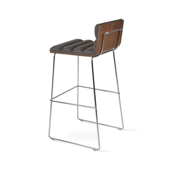 Soho Concept Corona Handle Barstools & Counterstools - Stylish Ergonomic Plywood Seats With Comfortable Upholstery Walnut,Grey  Soho-concept-dining-chair-10802