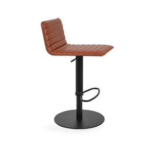 Soho Concept Corona Piston Stool With Adjustable Height, Premium Wood Seat & Stylish Metal Base - 10 Year Guarantee Black  Soho-concept-dining-chair-10805